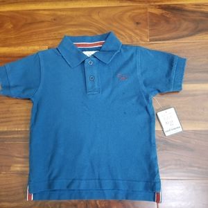 Cool Island NWT Boys Teal Cotton Pique Short Sleeve Polo Shirt Top Size 2 T